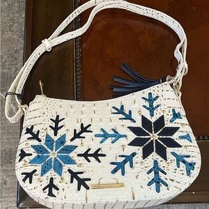 NWT $315 Brahmin Shayna Snowball Snowgift Crossbody Genuine Leather Bag